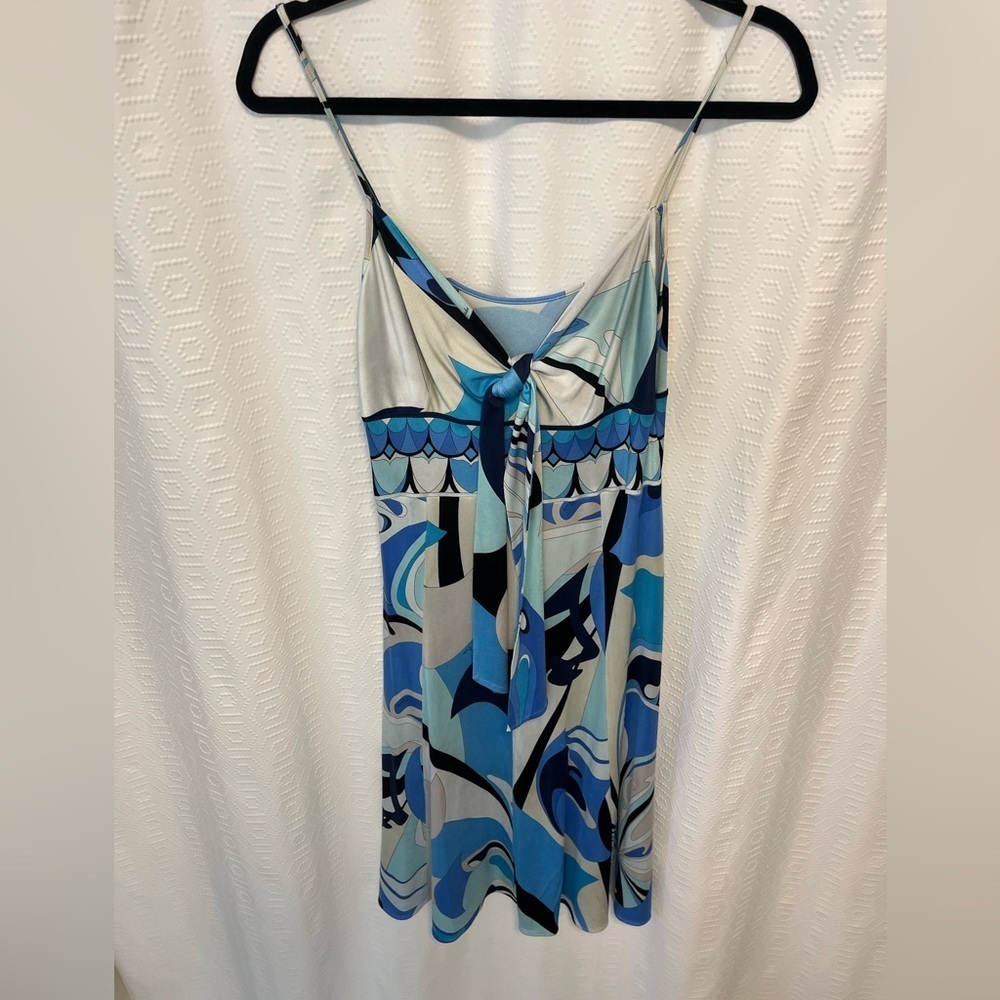 Blue abstract print Emilio Pucci Silk dress